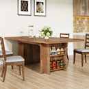63" Farmhouse Dining Table for 6 to 8 with Shelves