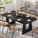 70" Wood Dining Table, Rectangular Kitchen Table for 6-8 People