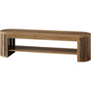63" Shoe Storage Bench, 2-Tier Narrow Entryway Bench with Shoe Shelf