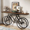 70.9" Console Table with Bicycle Metal Base, Extra Long Sofa Table