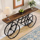 70.9" Console Table with Bicycle Metal Base, Extra Long Sofa Table