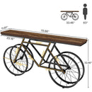 70.9" Console Table with Bicycle Metal Base, Extra Long Sofa Table