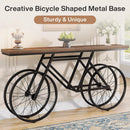 70.9" Console Table with Bicycle Metal Base, Extra Long Sofa Table