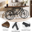 70.9" Console Table with Bicycle Metal Base, Extra Long Sofa Table