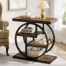 Side Table with 4-Tier Storage Shelves, Industrial End Table for Living Room & Bedroom ()