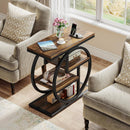 Side Table with 4-Tier Storage Shelves, Industrial End Table for Living Room & Bedroom ()