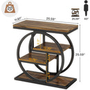 Side Table with 4-Tier Storage Shelves, Industrial End Table for Living Room & Bedroom ()