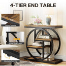 Side Table with 4-Tier Storage Shelves, Industrial End Table for Living Room & Bedroom ()