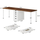 Two Person Desk with 5 Drawers