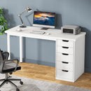 47" Computer Desk with 5 Drawers, Modern Study Table Writing Desk