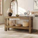 63" Console Table, 2-Tier Farmhouse Sofa & Entryway Table