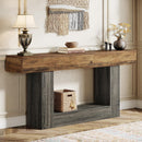 63" Wooden Console Table, Farmhouse 2-Tier Sofa Entryway Table