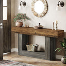 63" Wooden Console Table, Farmhouse 2-Tier Sofa Entryway Table
