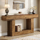 63" Wooden Console Table, Farmhouse 2-Tier Sofa Entryway Table