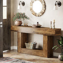 63" Wooden Console Table, Farmhouse 2-Tier Sofa Entryway Table