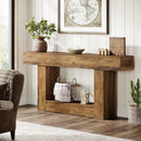 63" Wooden Console Table, Farmhouse 2-Tier Sofa Entryway Table
