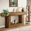 63" Wooden Console Table, Farmhouse 2-Tier Sofa Entryway Table