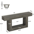 63" Wooden Console Table, Farmhouse 2-Tier Sofa Entryway Table