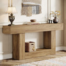 63" Wooden Console Table, Farmhouse 2-Tier Sofa Entryway Table