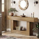 63" Wooden Console Table, Farmhouse 2-Tier Sofa Entryway Table