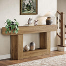 63" Wooden Console Table, Farmhouse 2-Tier Sofa Entryway Table