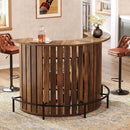 39.4" Arc-Shaped Bar Table with 4-Tier Storage Cabinet & Footrest