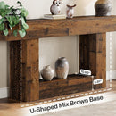 63" Wooden Console Table, Farmhouse 2-Tier Sofa Entryway Table
