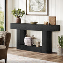 63" Wooden Console Table, Farmhouse 2-Tier Sofa Entryway Table