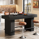 Counter Height Dining Table, 62.2" Industrial Pub Bar Table