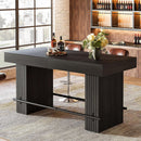 Counter Height Dining Table, 62.2" Industrial Pub Bar Table