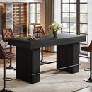 Counter Height Dining Table, 62.2" Industrial Pub Bar Table