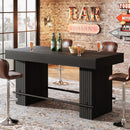 Counter Height Dining Table, 62.2" Industrial Pub Bar Table