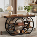 47.24" Console Table, 5-Tier Industrial Sofa Table with Metal Frame