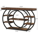 47.24" Console Table, 5-Tier Industrial Sofa Table with Metal Frame