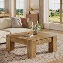 Square Coffee Table, 39" Farmhouse Wood Coffee Table with Sturdy Legs