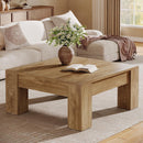 Square Coffee Table, 39" Farmhouse Wood Coffee Table with Sturdy Legs