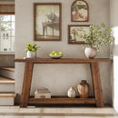 Farmhouse Wood Console Table - 2-Tier Sofa Entryway Table