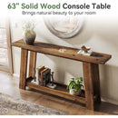 Farmhouse Wood Console Table - 2-Tier Sofa Entryway Table