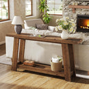 Farmhouse Wood Console Table - 2-Tier Sofa Entryway Table
