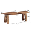 55" Solid Wood Bench, Farmhouse Entryway & End of Bed Bench