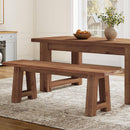 55" Solid Wood Bench, Farmhouse Entryway & End of Bed Bench