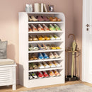 8-Tier Shoe Storage Cabinet, Wooden Freestanding Shoe Rack
