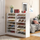 8-Tier Shoe Storage Cabinet, Wooden Freestanding Shoe Rack