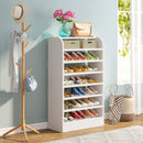 8-Tier Shoe Storage Cabinet, Wooden Freestanding Shoe Rack