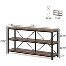 55" Console Table with 3-Tier Storage Shelves