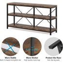 55" Console Table with 3-Tier Storage Shelves