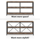 55" Console Table with 3-Tier Storage Shelves