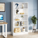72" Tall Wood Bookcase, 5-Tier Bookshelf Open Shelves