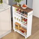 4-Tier Slim Rolling Storage Cart with Handle