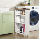 4-Tier Slim Rolling Storage Cart with Handle